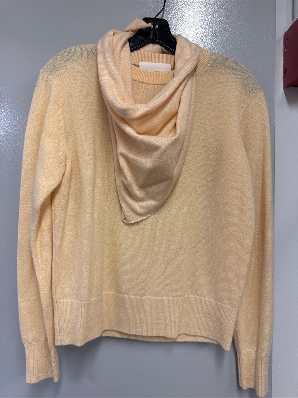 White + Warren Soft Cream Cowl-Neck Sweater